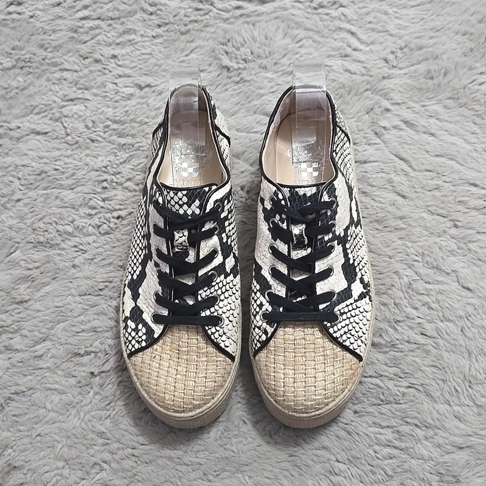 Vince Camuto snake print platform lace up espadrilles sneakers size 8.5